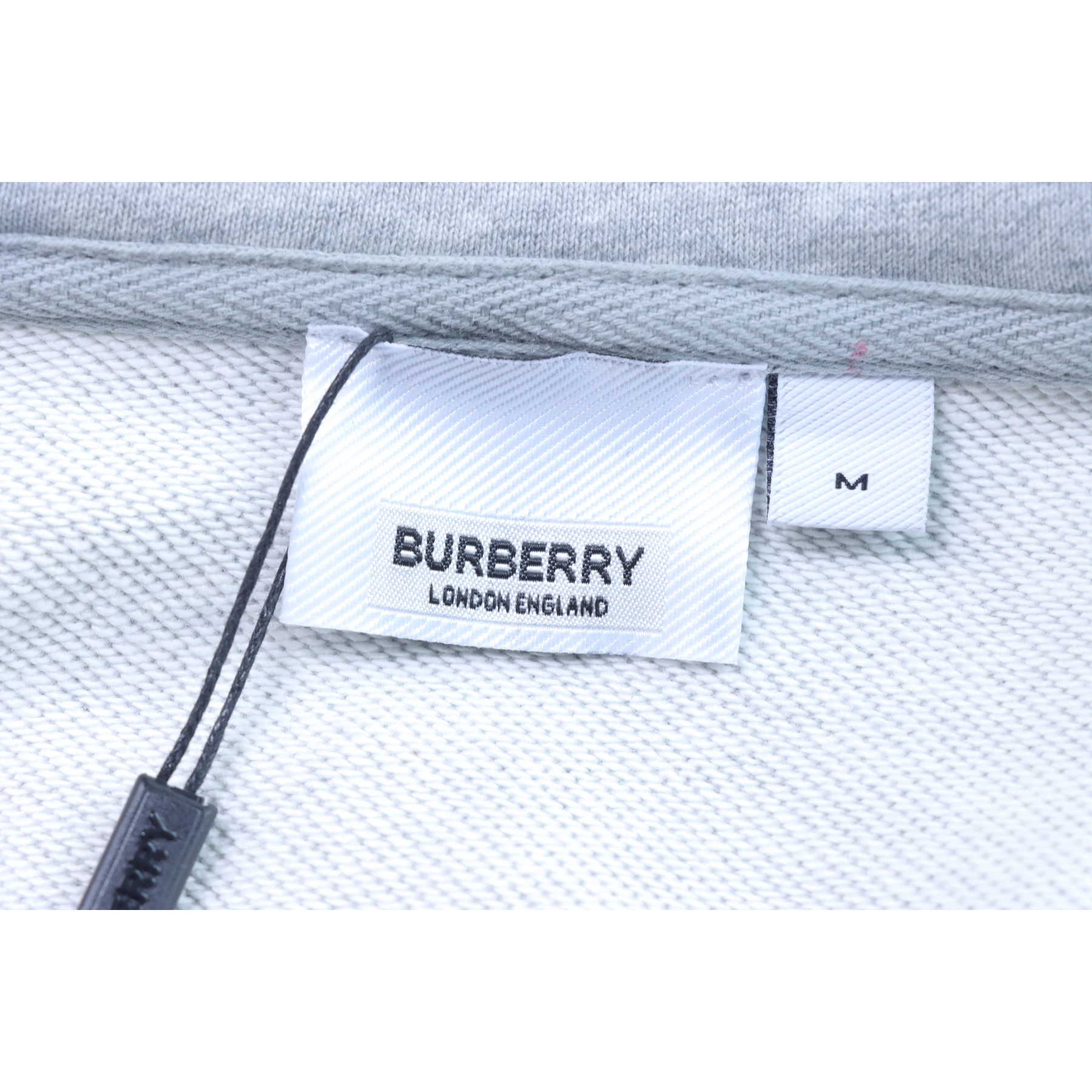 Burberry Zip-Up Hooded Jacket Side Check Print Panel Detai Grey