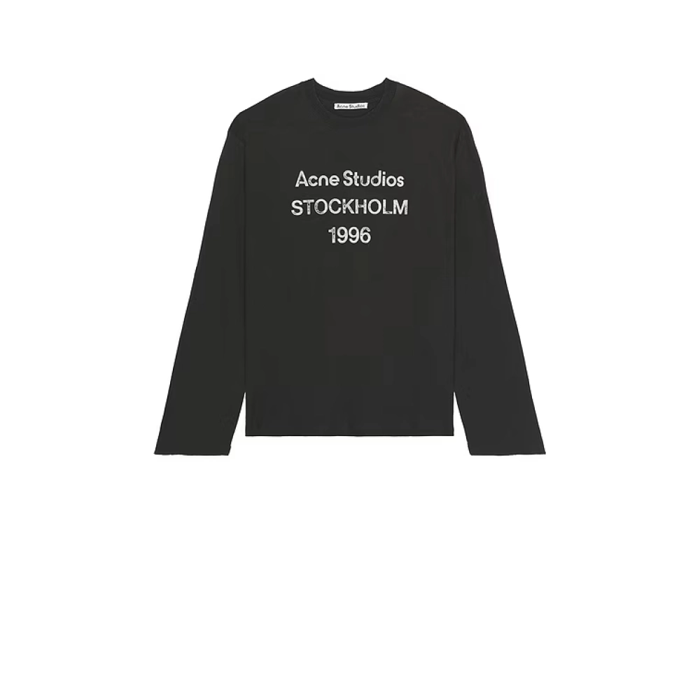 Acne Studios Mens Faded Black Edden 1996 Long-sleeves