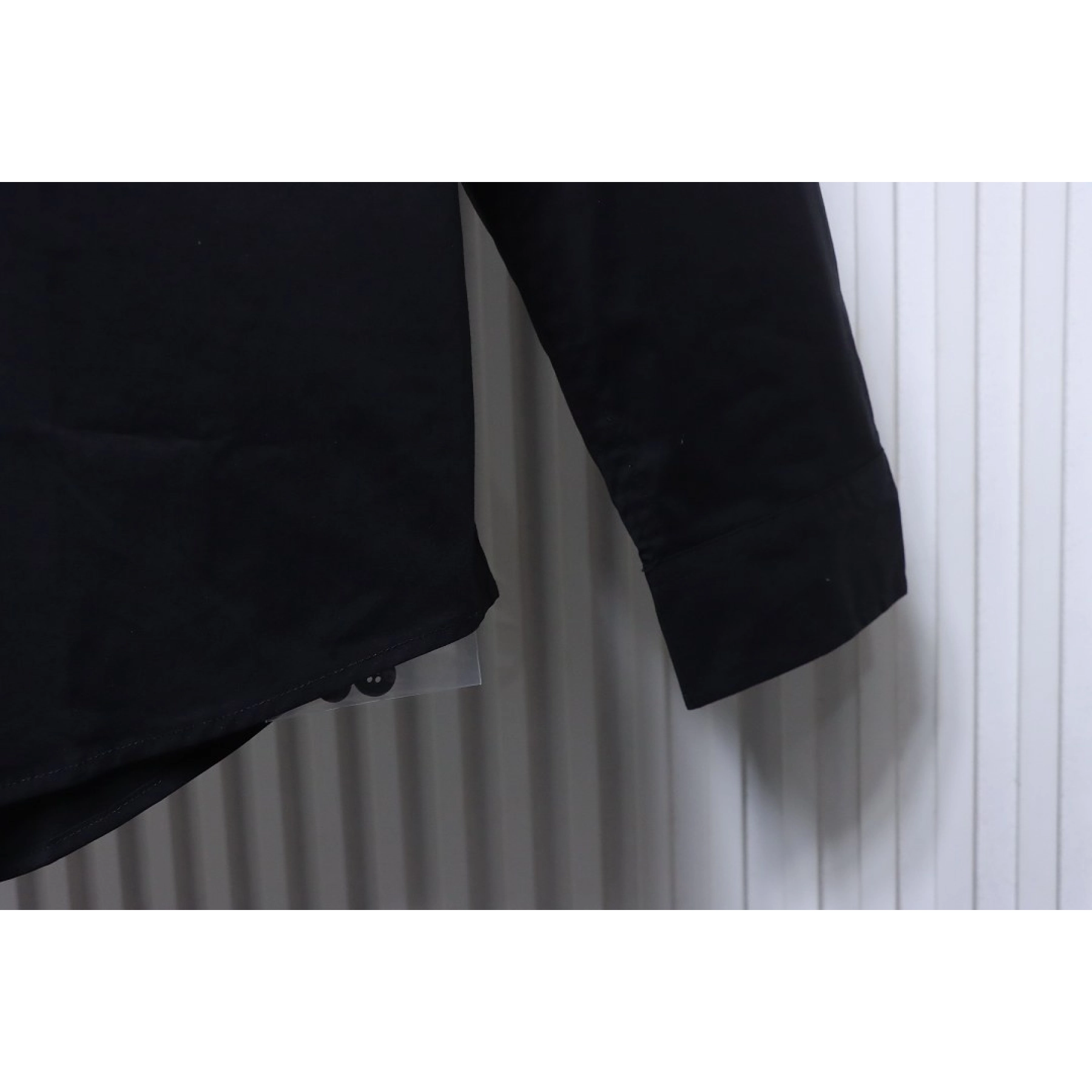 Burberry TB Logo Embroidered Cotton Shirt Black