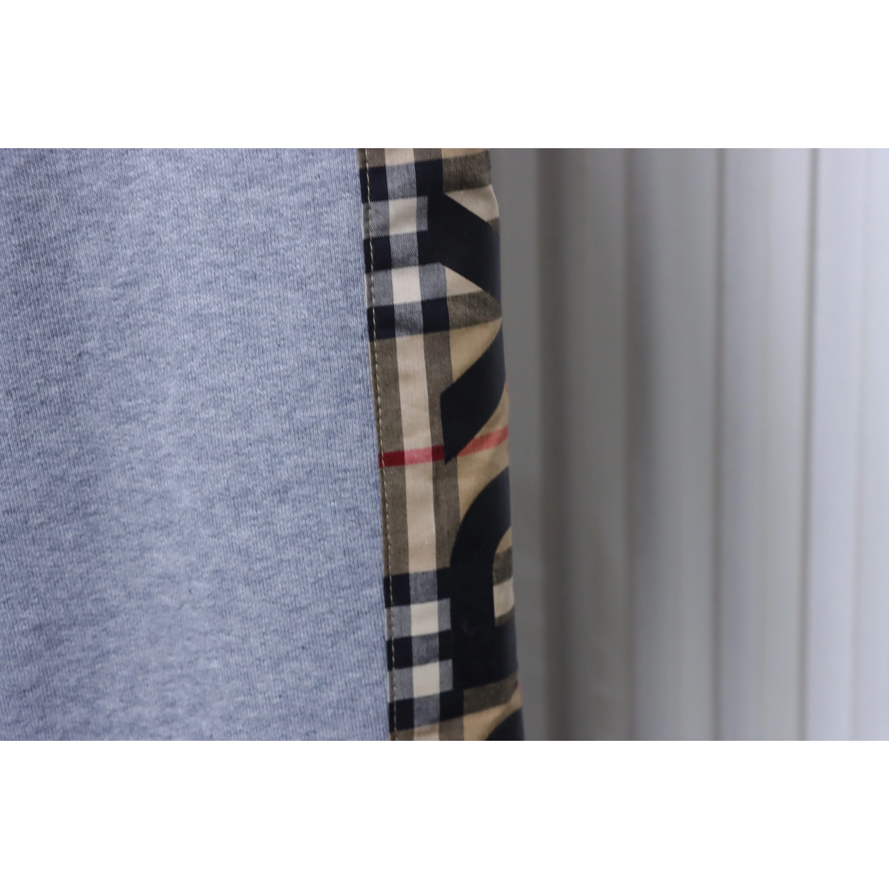 Burberry Side-Lettering Check Trousers Grey