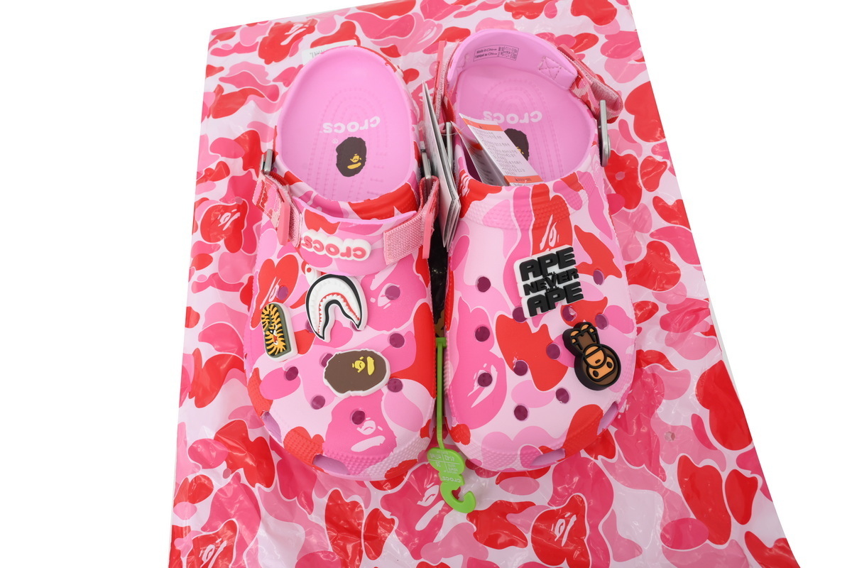 A Bathing Ape BAPE x Crocs Classic Clog ABC Camo Pink