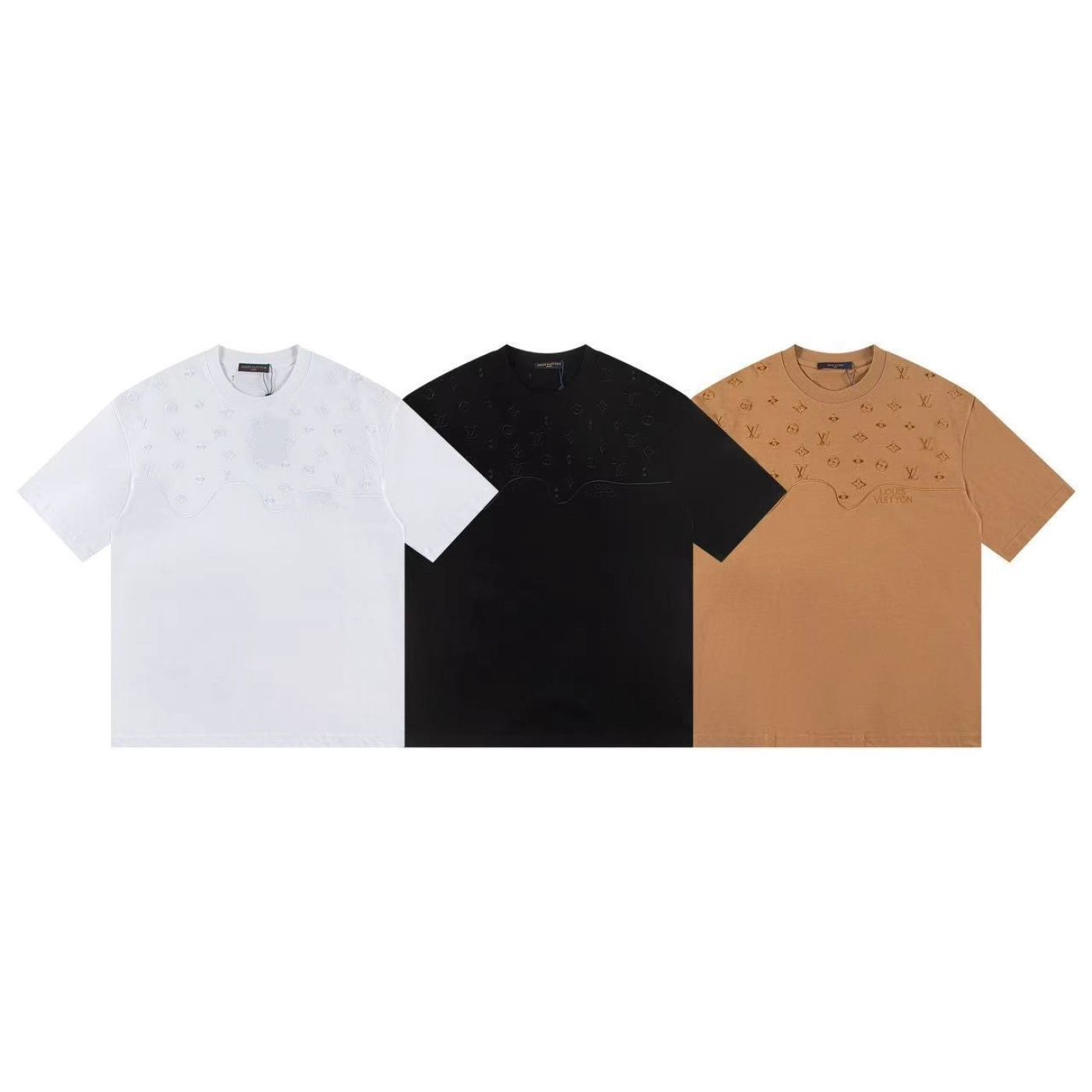 Louis Vuitton T-shirt Z030 Black/White/Khaki