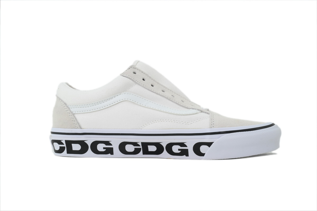 CDG x Vans OG Old Skool LX Sidewall White