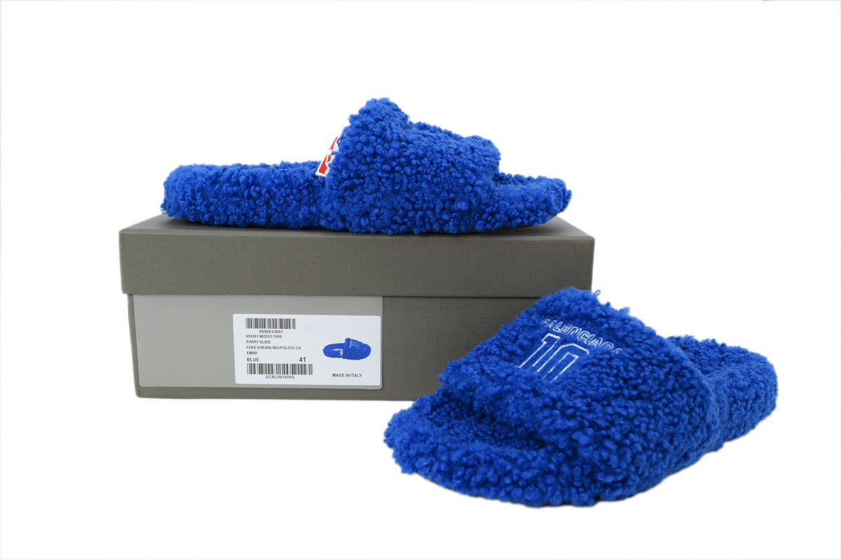 NBA x Balenciaga Furry Slides Blue
