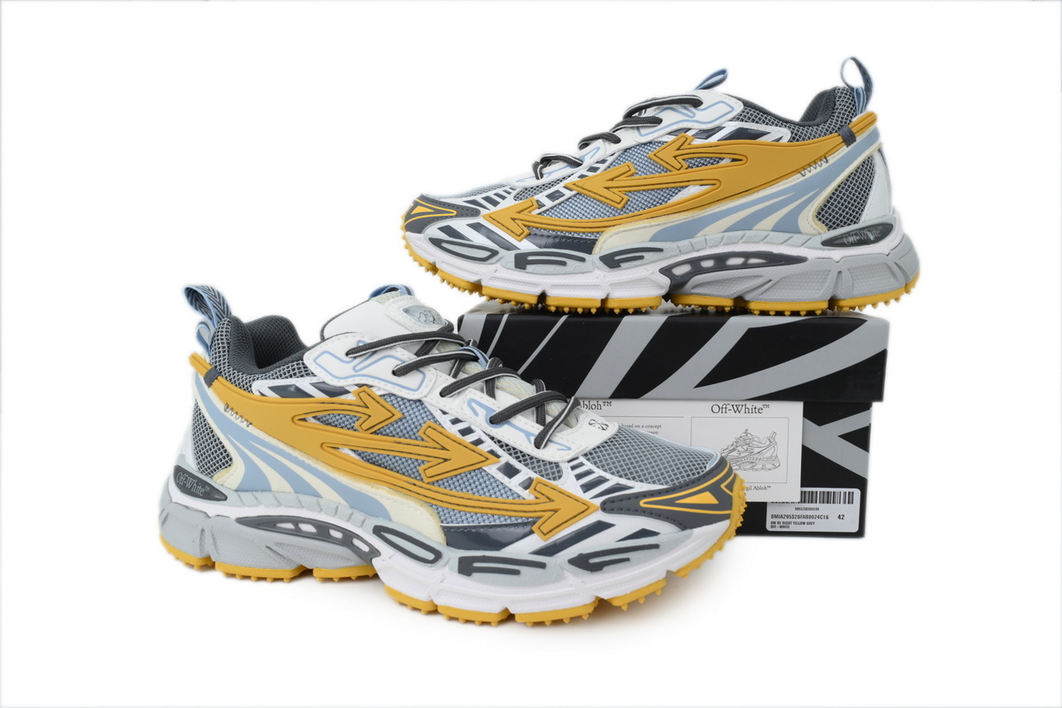 Off-White Be Right Back Yellow Gray OMIA295S 26FAB002 4C16