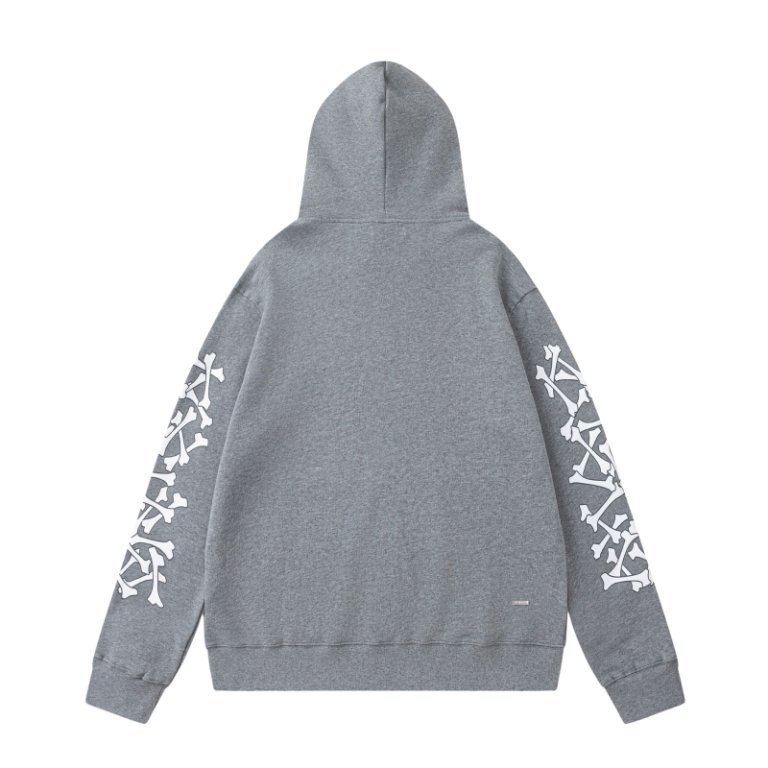 Amiri Bones Stacked Grey Hoodie + Purple Jeans baby blue 002