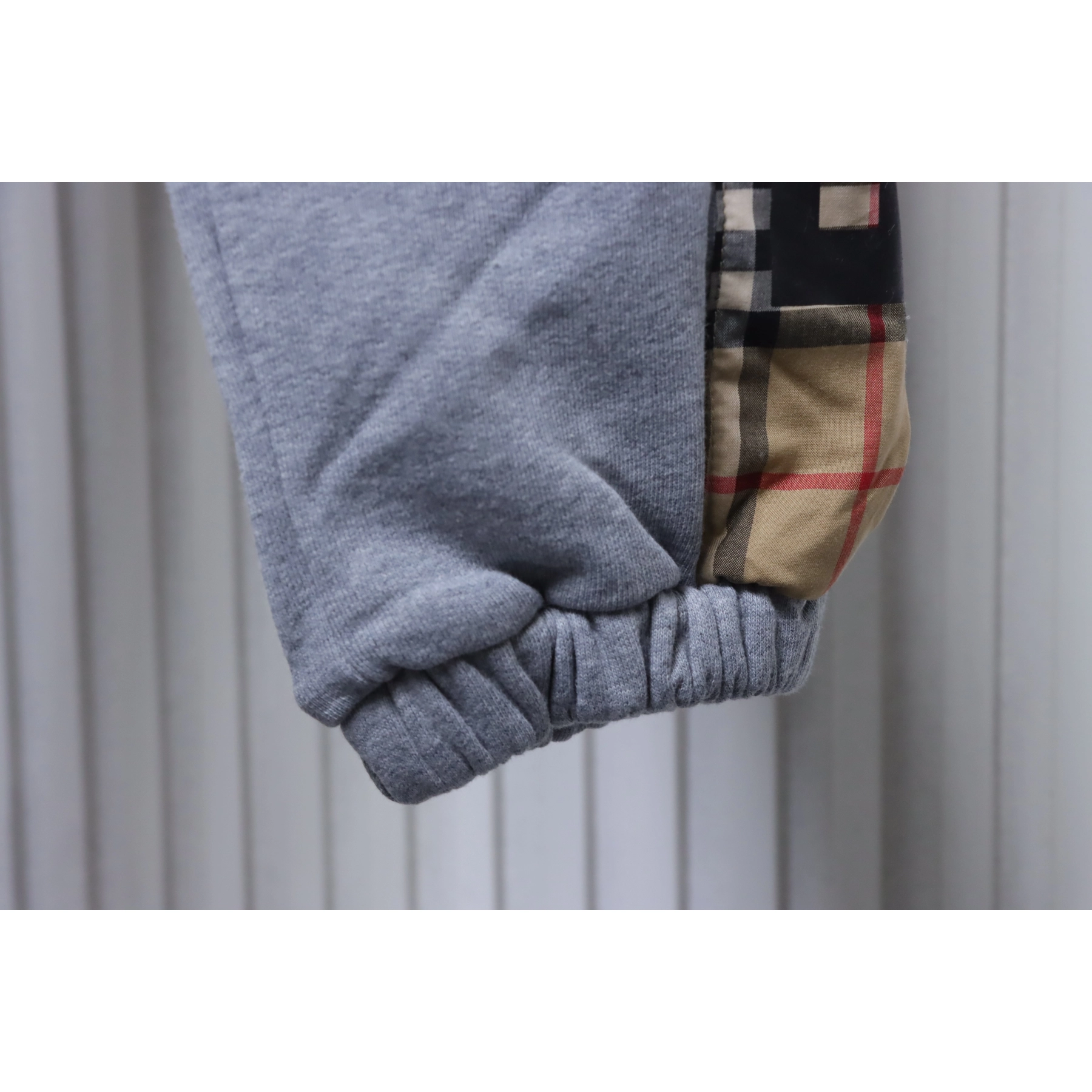 Burberry Side-Lettering Check Trousers Grey