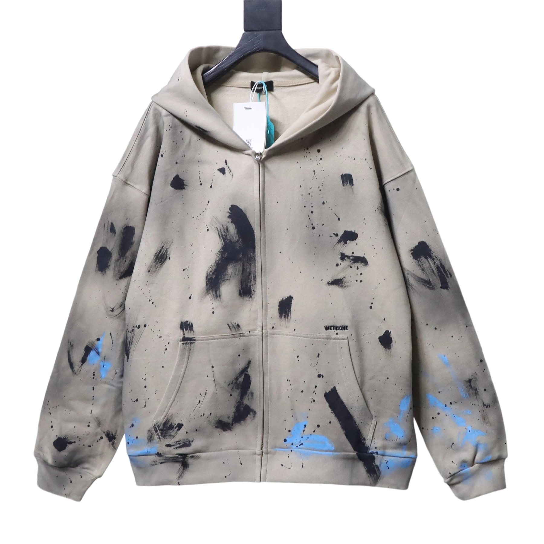 WE11DONE Irregular Graffiti Zip-Up Hoodie