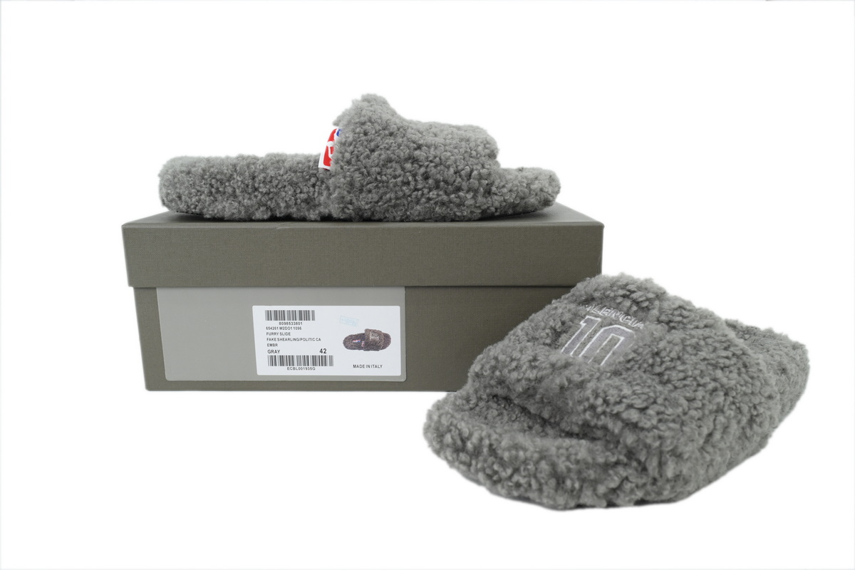 NBA x Balenciaga Furry Slides Ash
