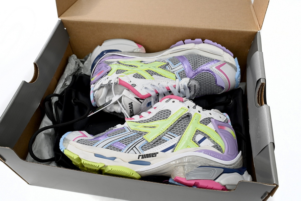 Balenciaga Runner White Yellow Purple 677402 W3RH5 0308