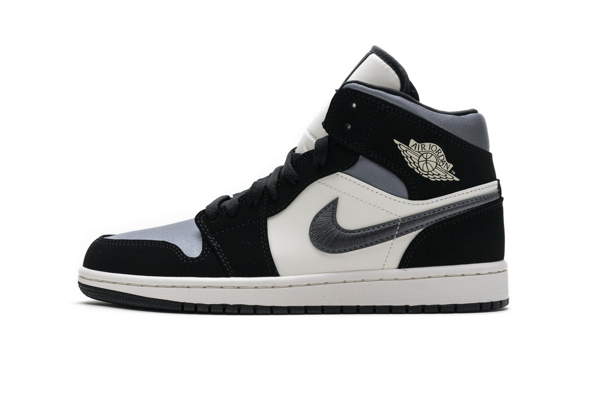 Jordan 1 Mid Satin Grey Toe 852542-011