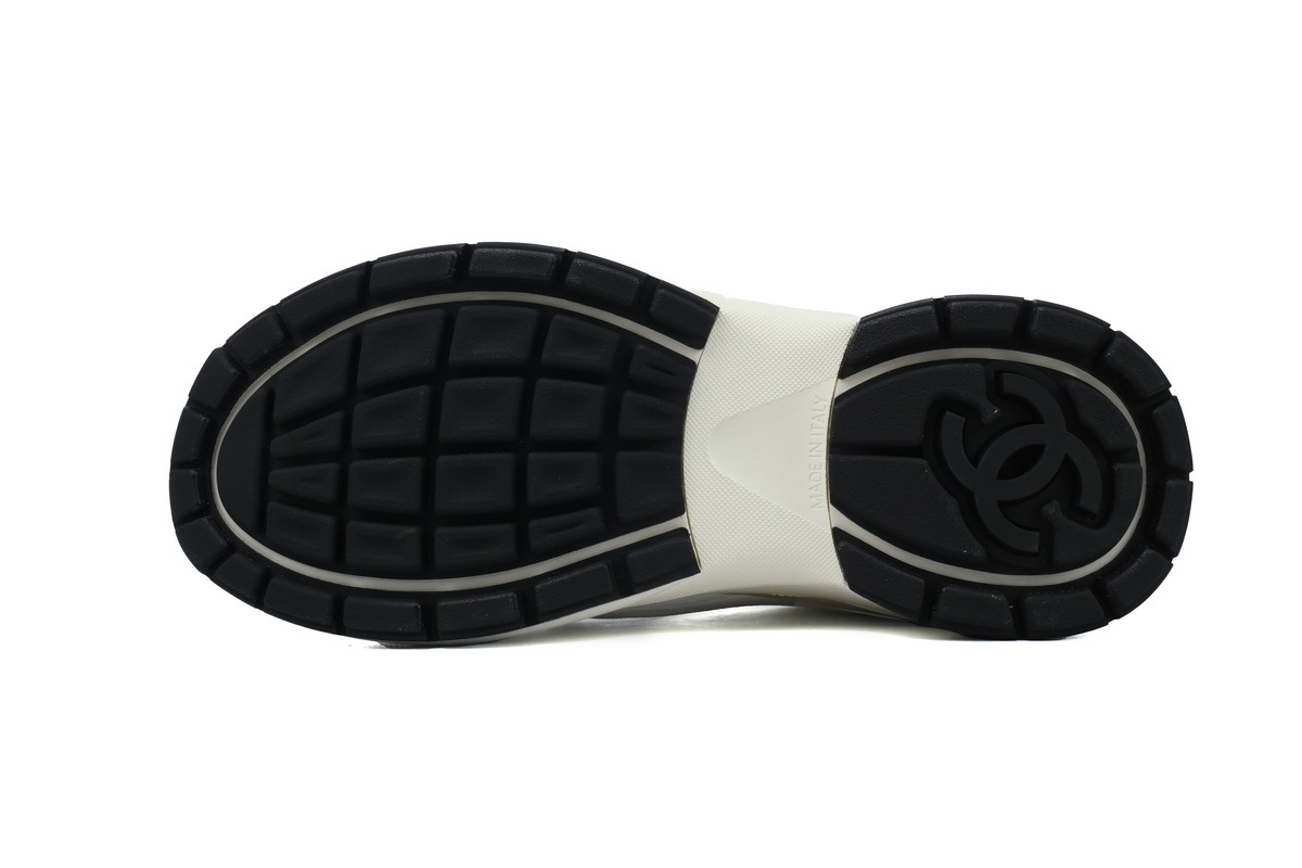 Chanel Fabric Laminated Low Top Sneakers White