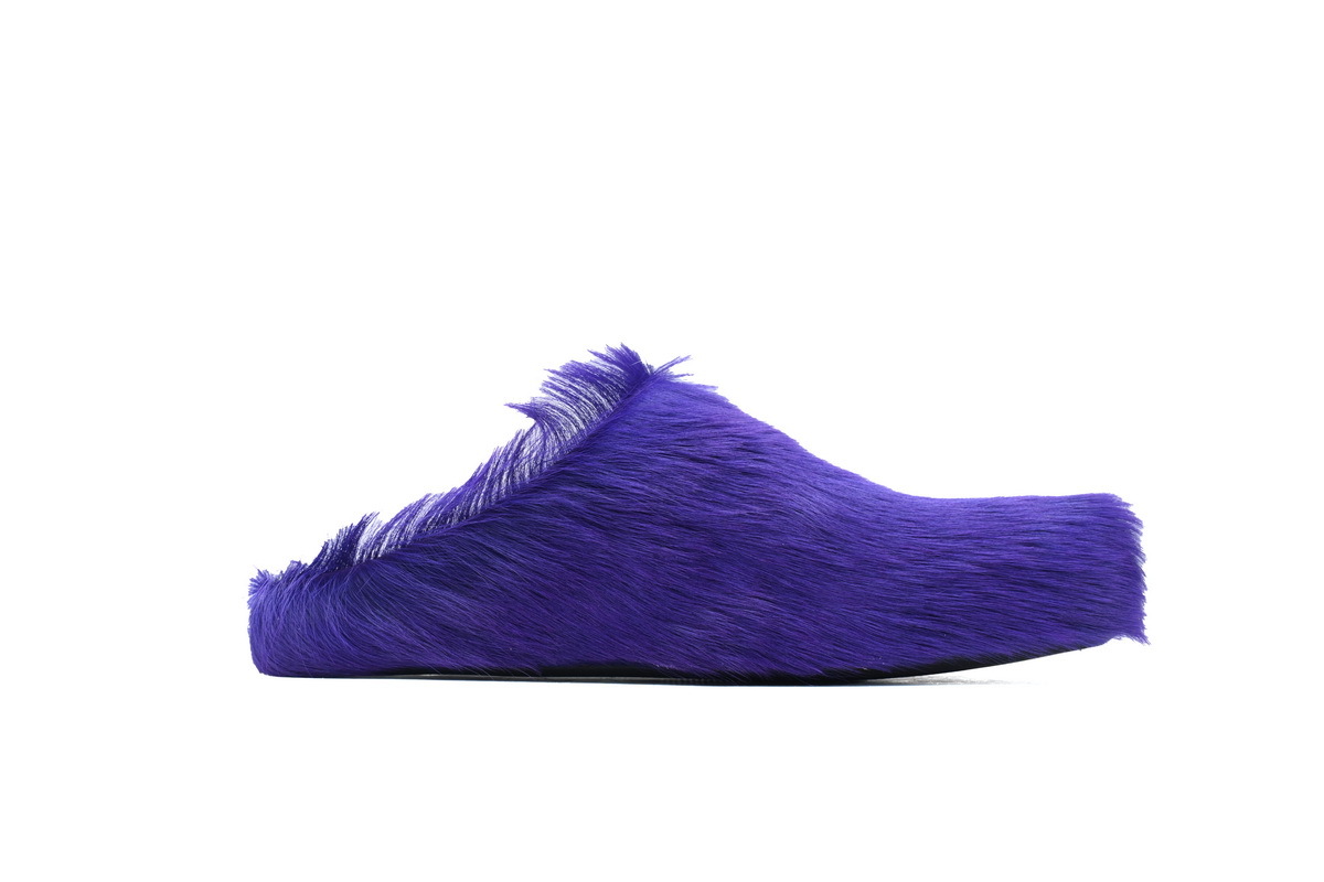Marni Loafers Long-hair Calfskin Fussbett Purple Slippers