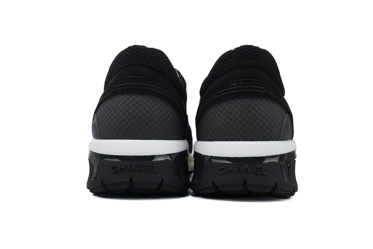 Chanel Fabric Laminated Low Top Sneakers Black