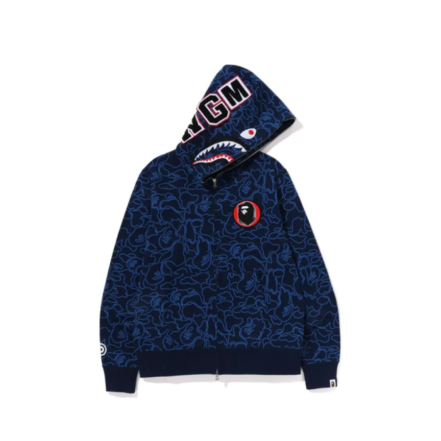 BAPE Camo Shark Full Zip Hoodie Navy