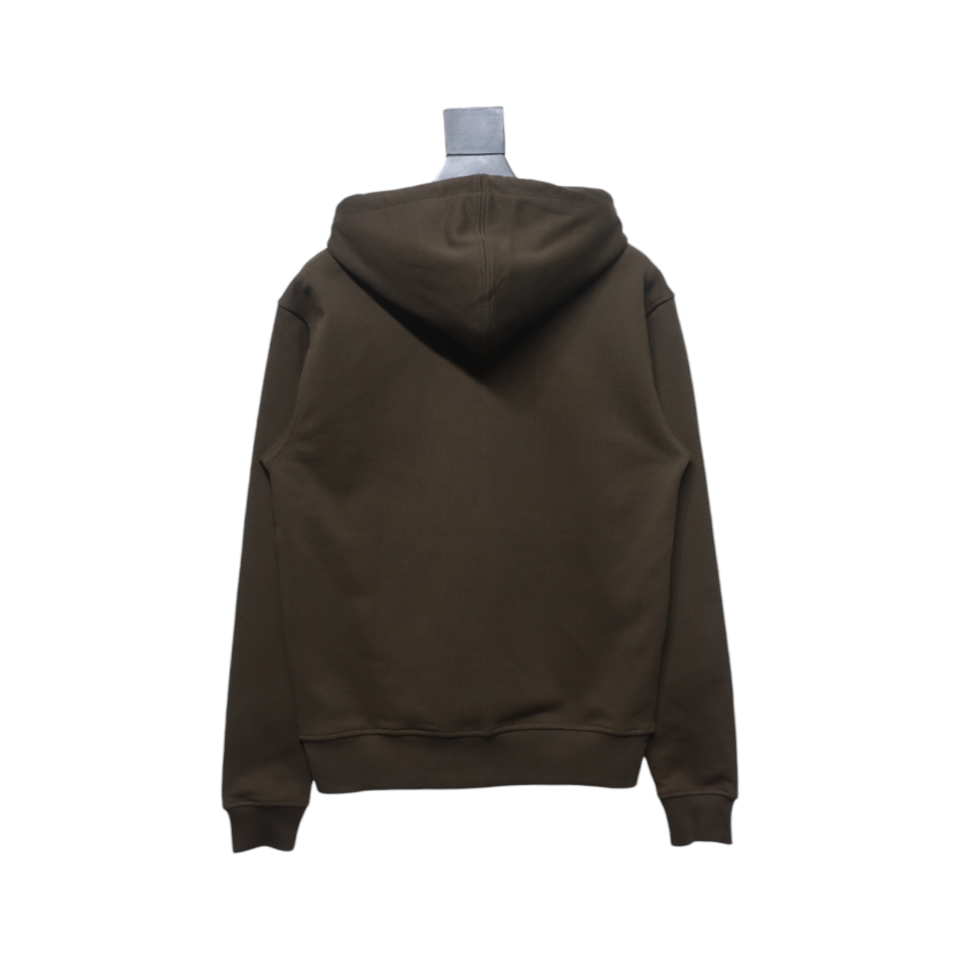 AMI Paris Ami de Coeur Cotton Zip Hoodie Dark Brown