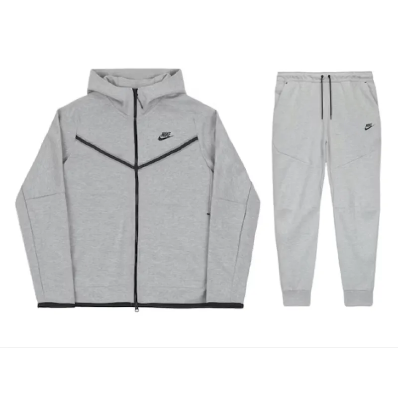 Nike Sportswear Tech Fleece Full Zip Hoodie and Joggers Set Grey