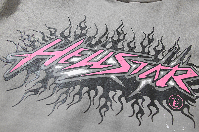 Hellstar Future Flame Hoodie Grey Pink W148
