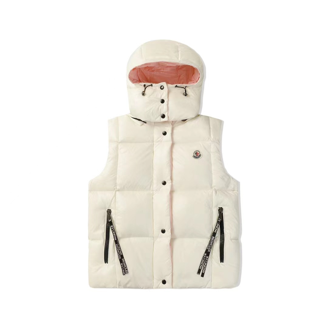 Moncler Maya Down Jacket Vest Black White
