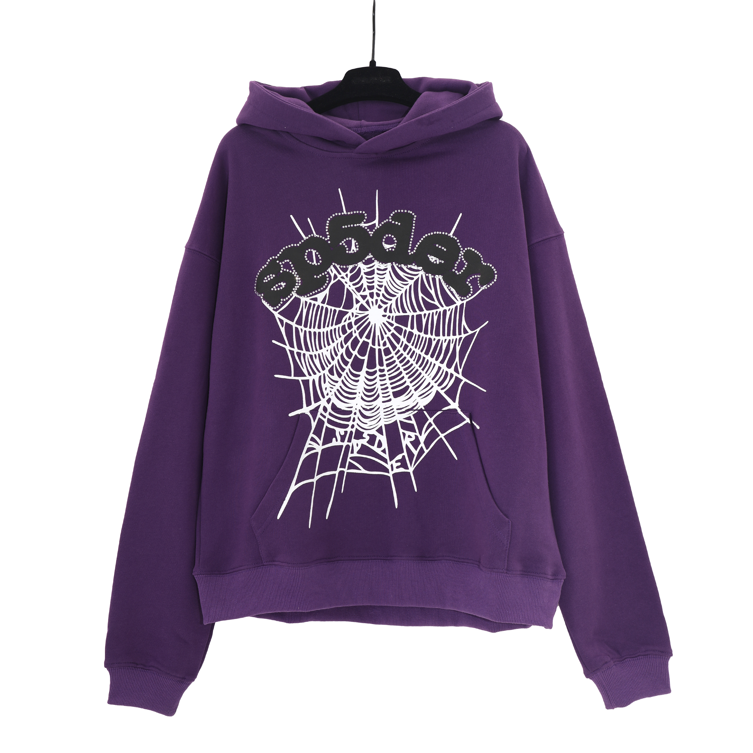 Sp5der Spider Web Print Gothic Punk Purple Hoodie