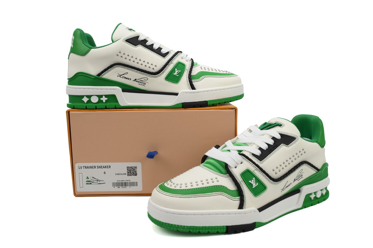 Louis Vuitton Trainer White Green