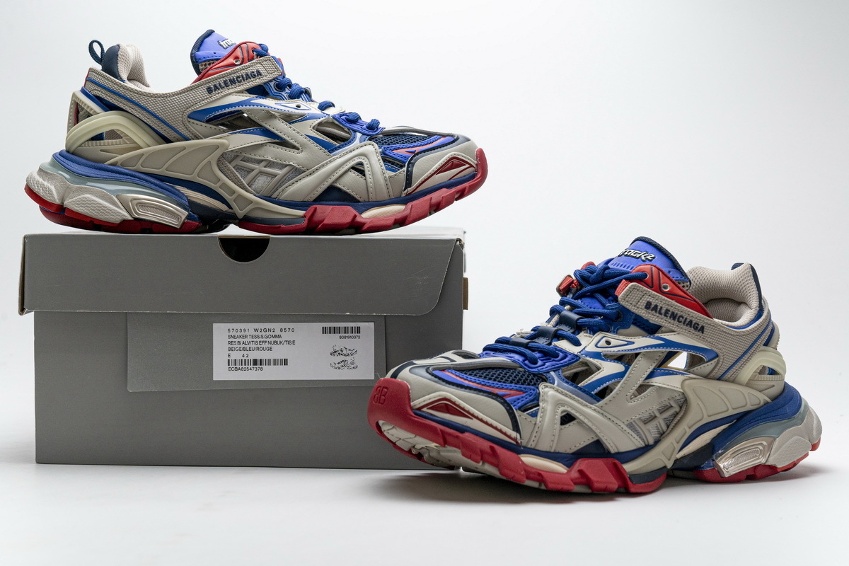 Balenciaga Track 2 Sneaker Beige Blue 570391 W2GN2 8570