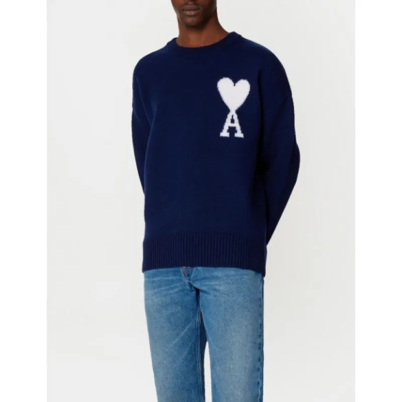 AMI Paris Ami de Coeur Sweater Blue