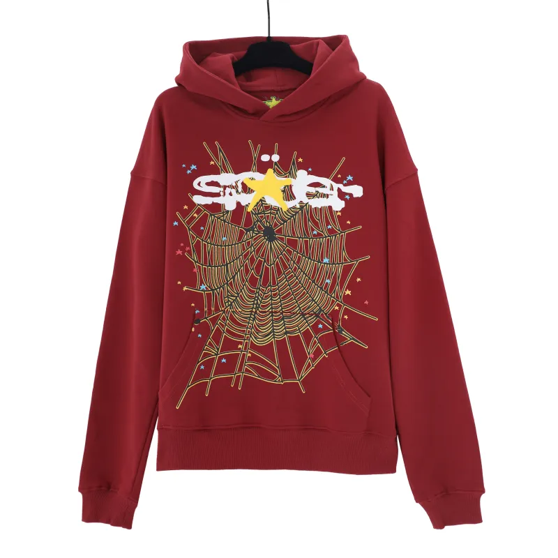 Sp5der Logo Hoodie Maroon