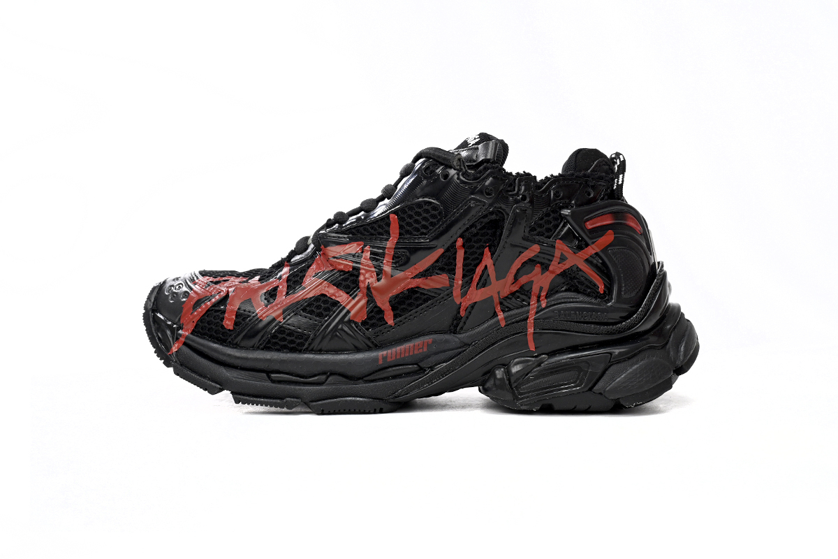 Balenciaga Runner Black And Red Characters 677402 W3RB1 0102