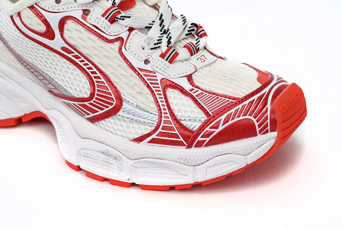 Balenciaga 3XL Sneaker in White Red 734734 W3XL2 9060