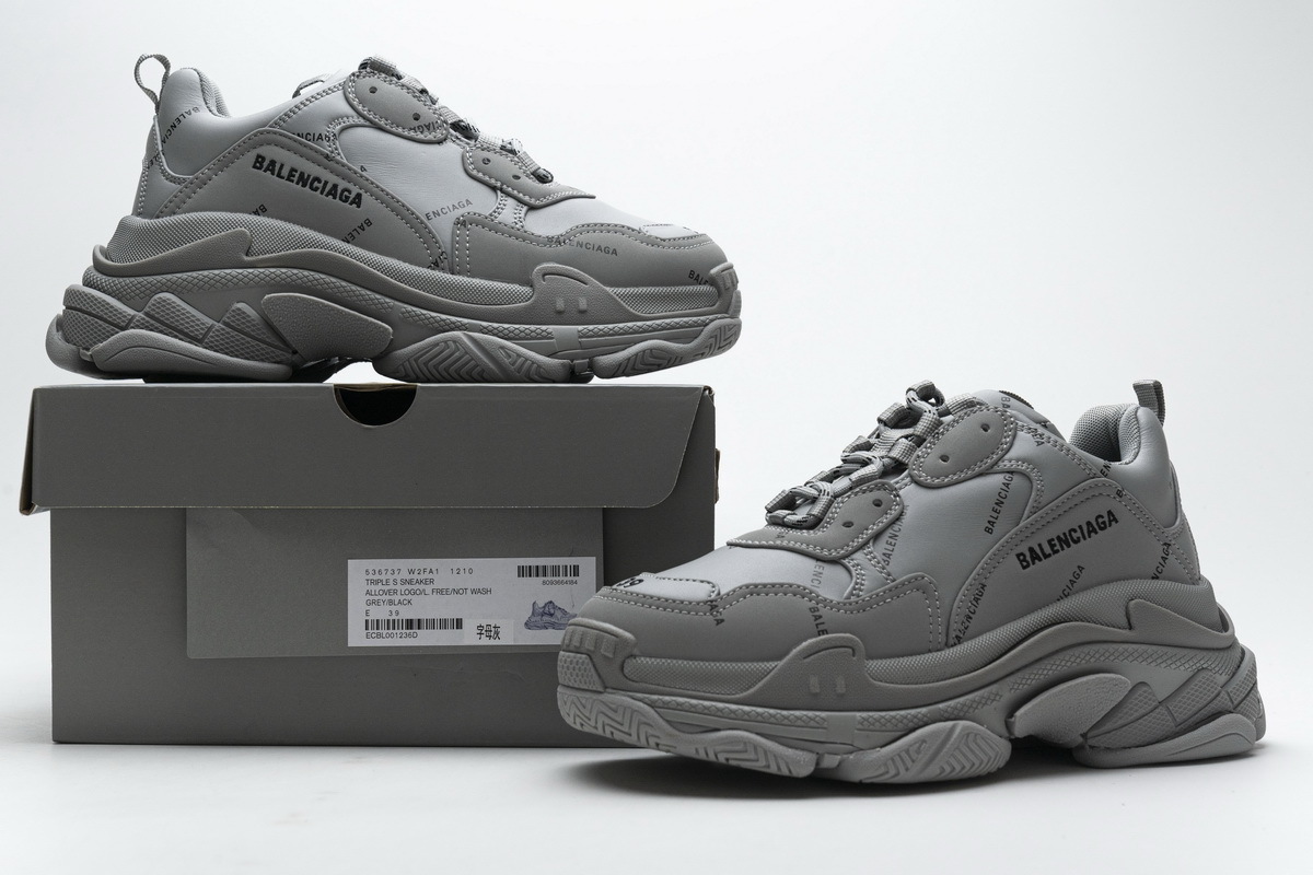 Balenciaga Triple S Grey Black 536737 W2FA1 1210