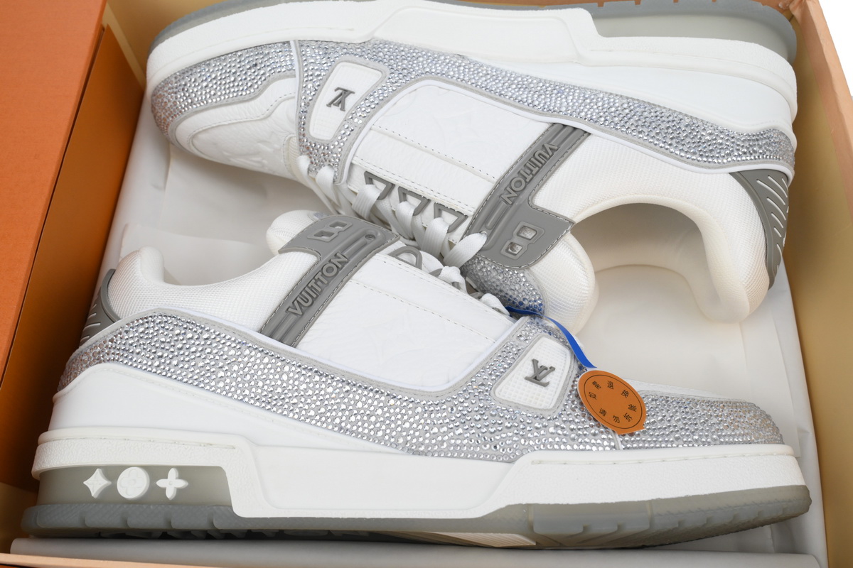 Louis Vuitton Trainer Grey White Swarovski