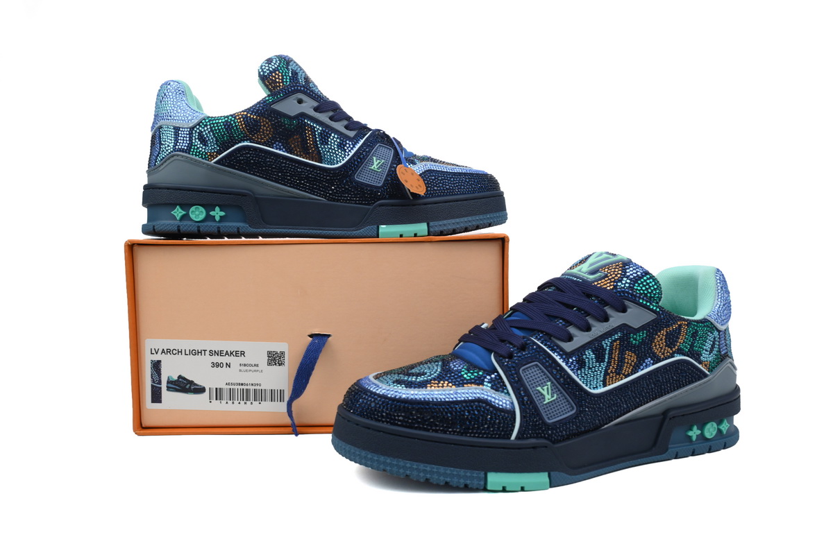 Louis Vuitton Trainer Marine Navy Blue Crystal 1AARGM