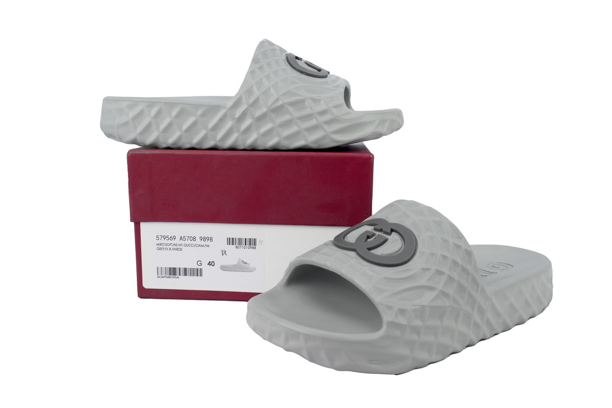 Gucci Double G Slippers Grey