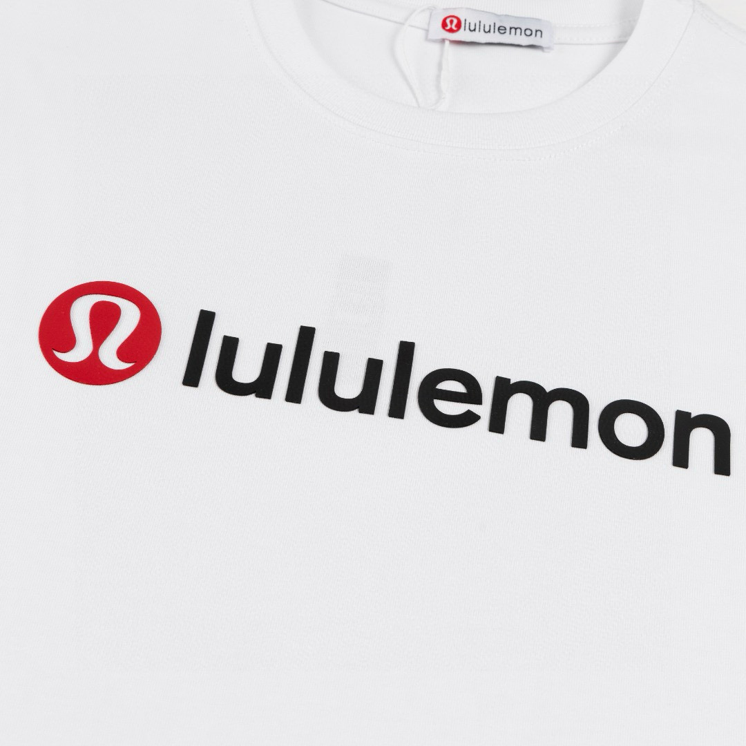 Lulu Letter Logo Laminated Three-dimensional T-shirt