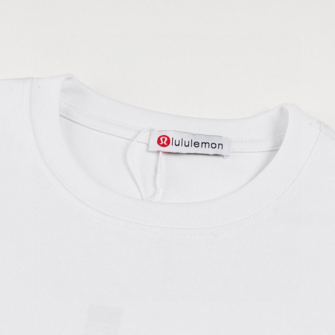 Lulu Letter Logo Laminated Three-dimensional T-shirt