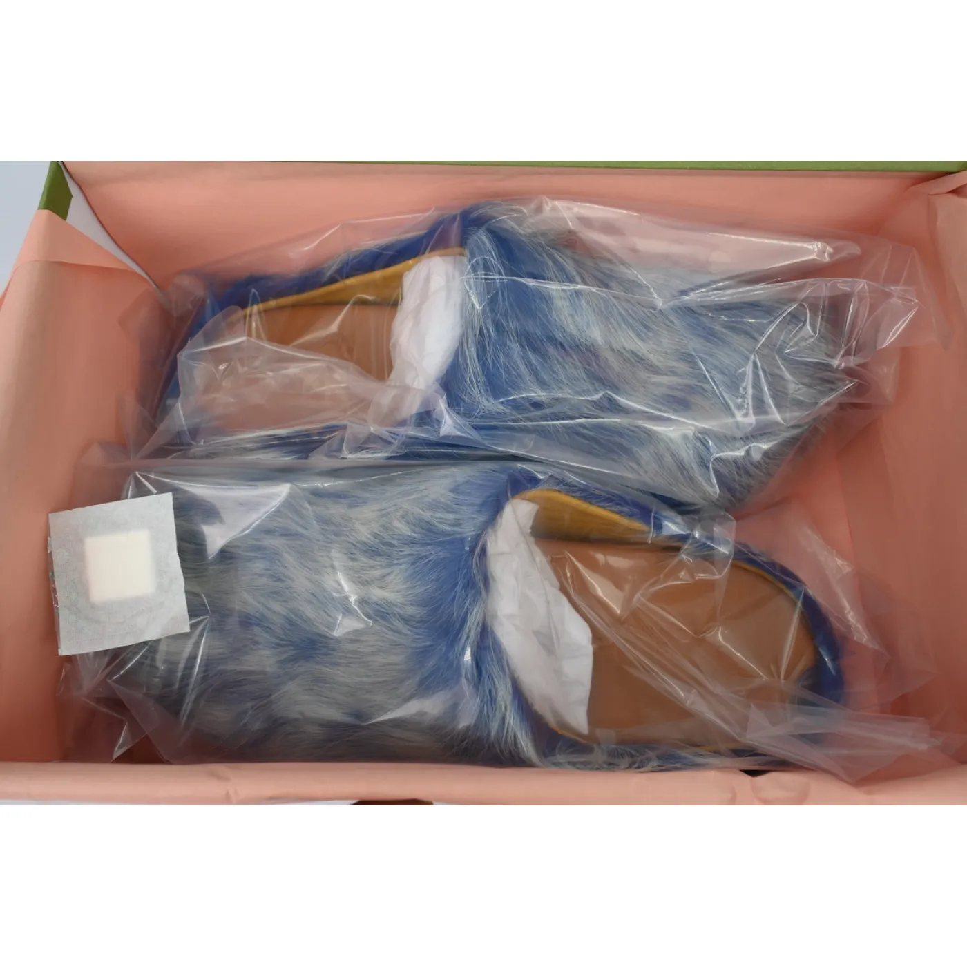 Marni Long-hair Calfskin Fussbett Tie Dye White Blue