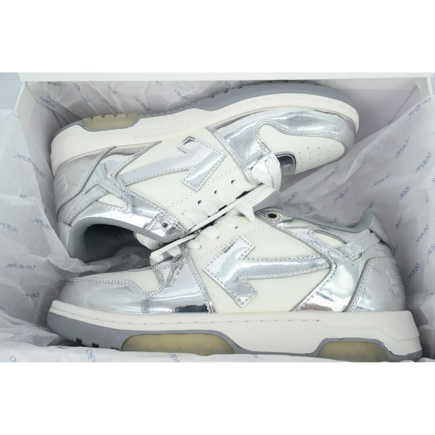 Off-white Out Of Office Low Tops White Silver OMIA189F 24LEA00E 0172