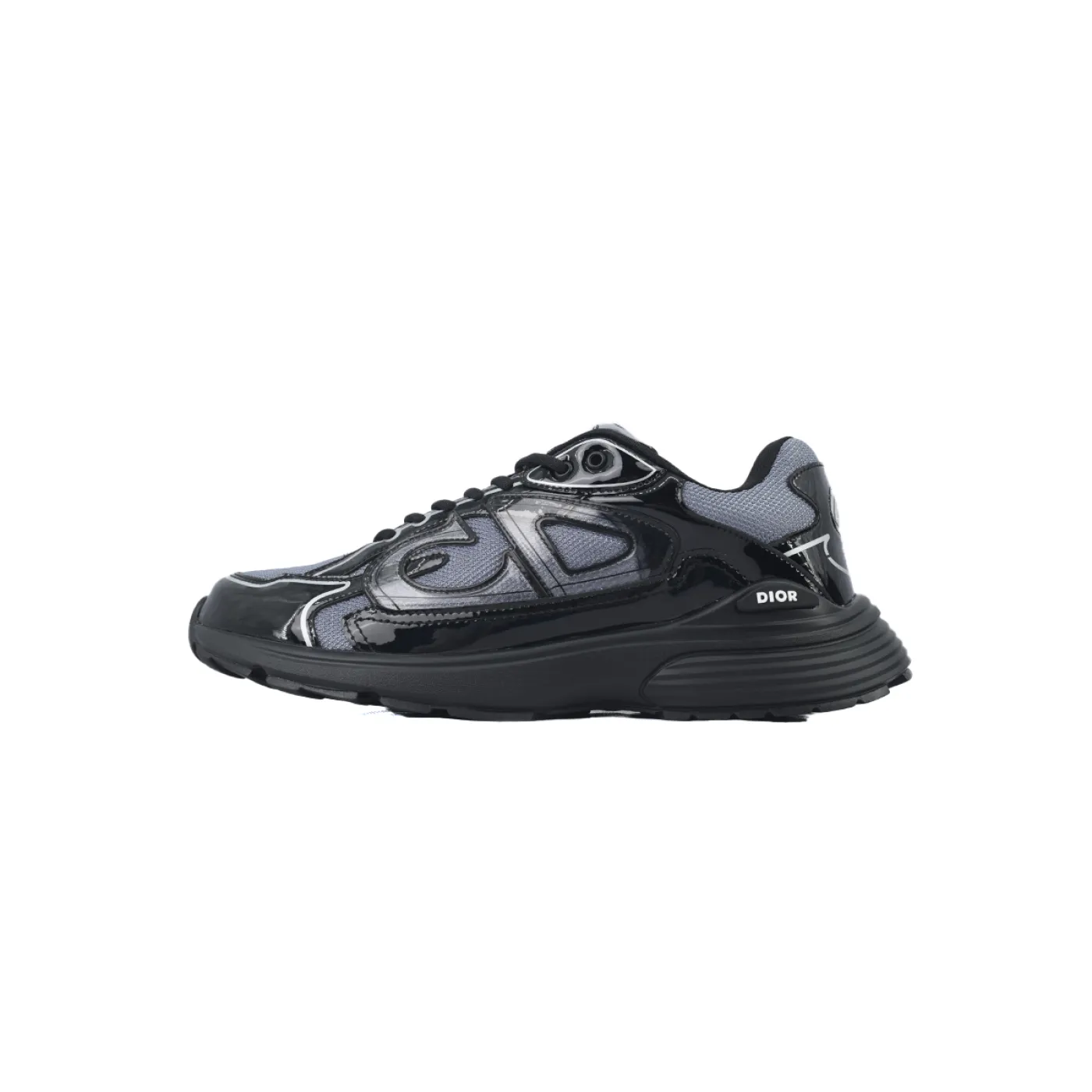 Dior B30 Sneakers Patent Leather Black Gray