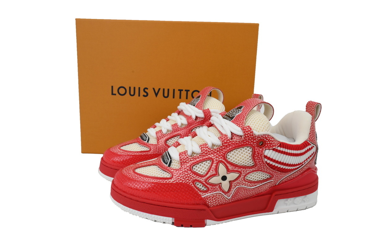 Louis Vuitton LV Skate Sneaker Knitted Collar Red 1AHSVL