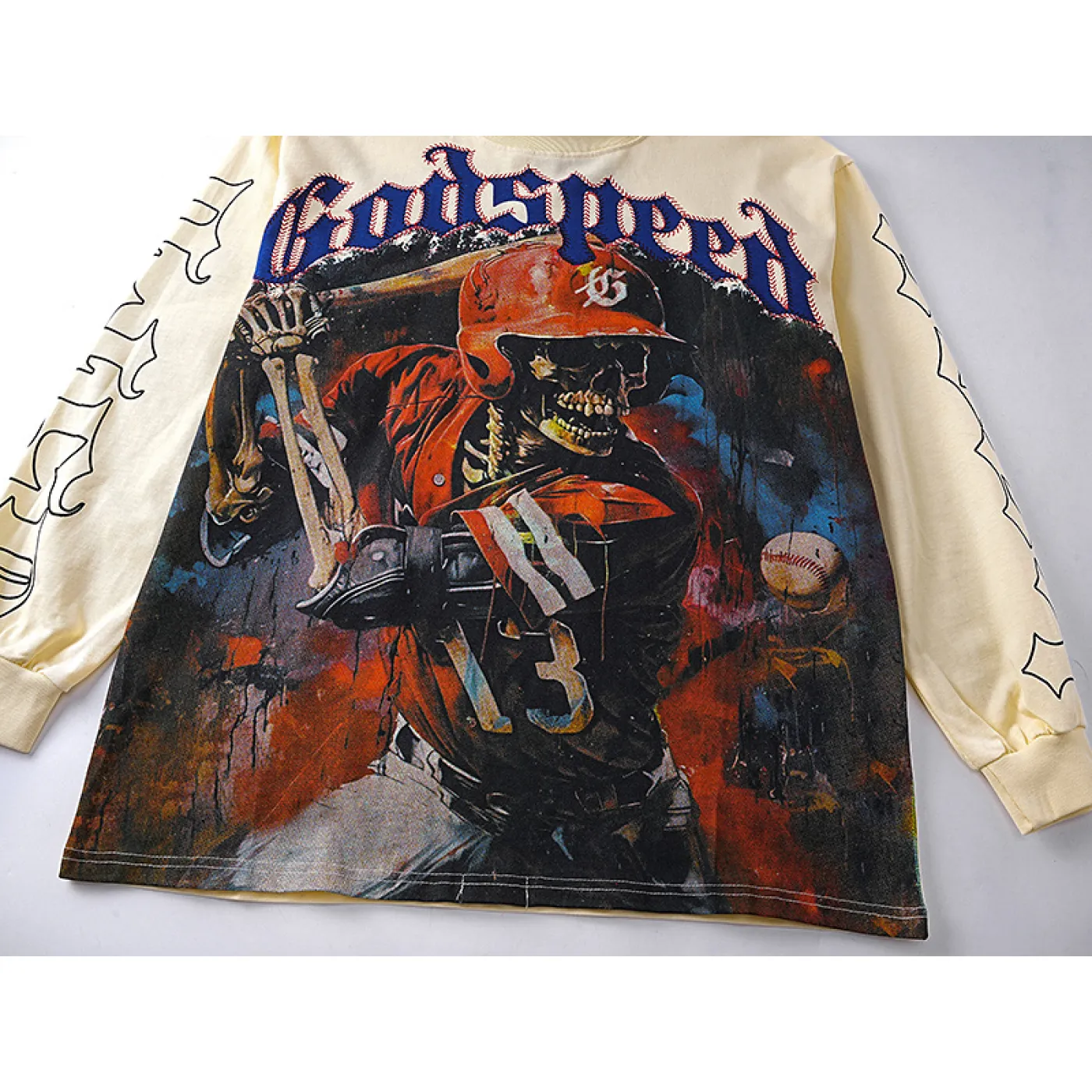 Godspeed Rock Baseball Skeleton T-shirt Bone