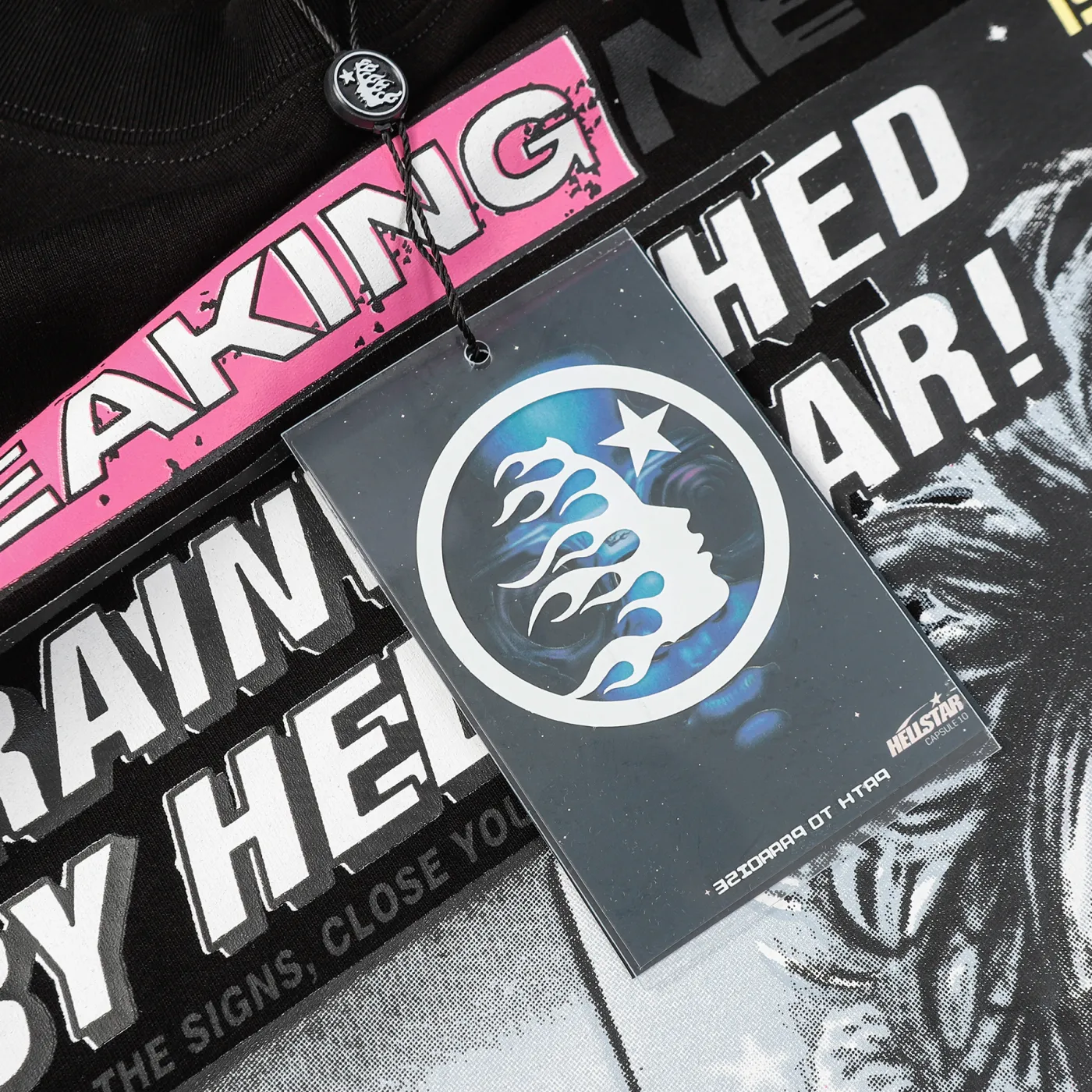 Hellstar Breaking News Long-Sleeve T-Shirt Black White