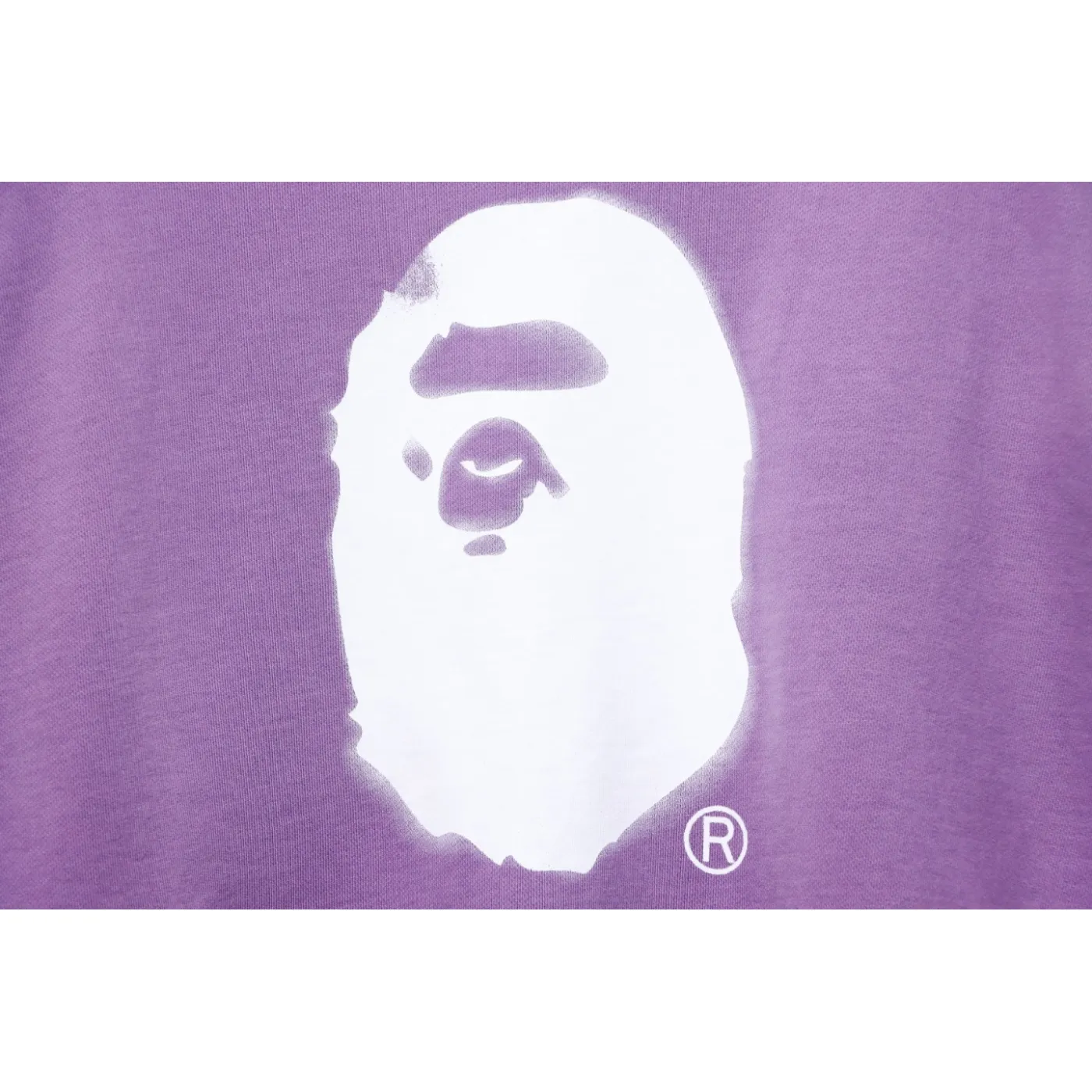 Bape Back Logo Lettering Ape Head Print Sweatshirt Purple White