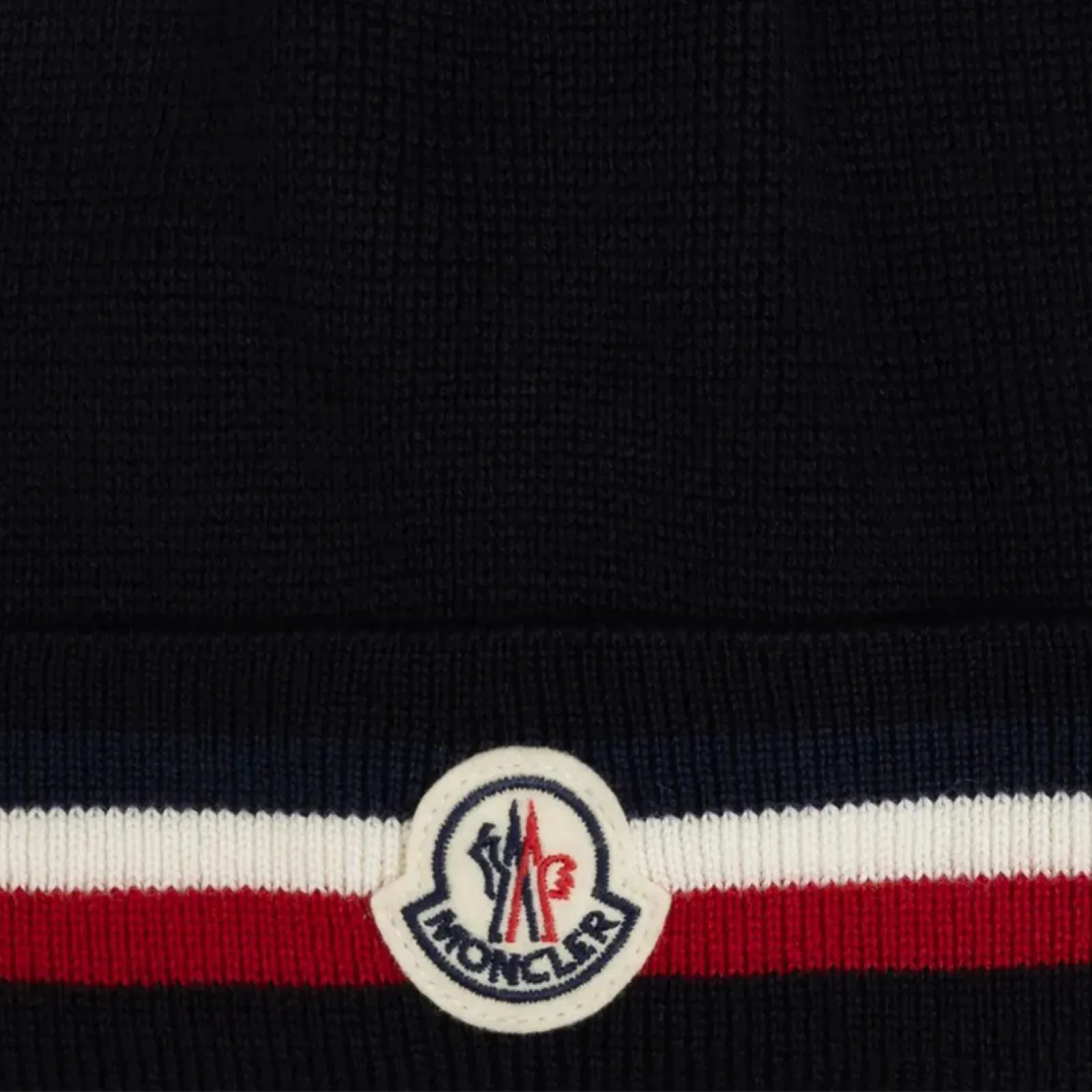 Moncler Cashmere Wool Beanie Striped Black