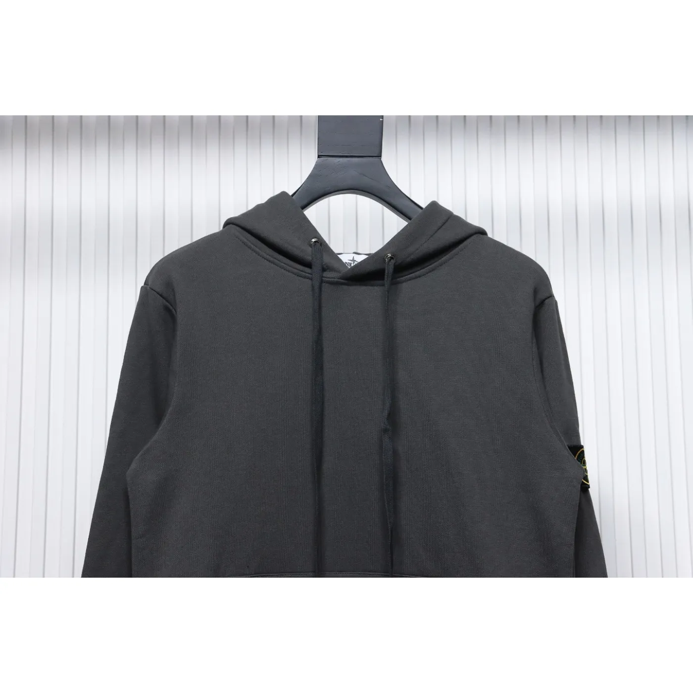 Stone Island Classic Logo Sleeve Patch Hoodie Dark Gray