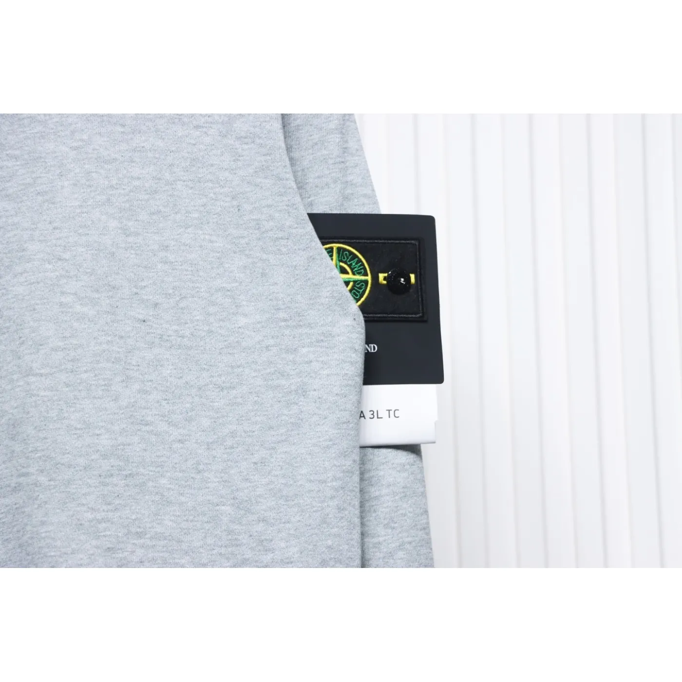 Stone Island Classic Logo Sleeve Patch Crewneck Gray