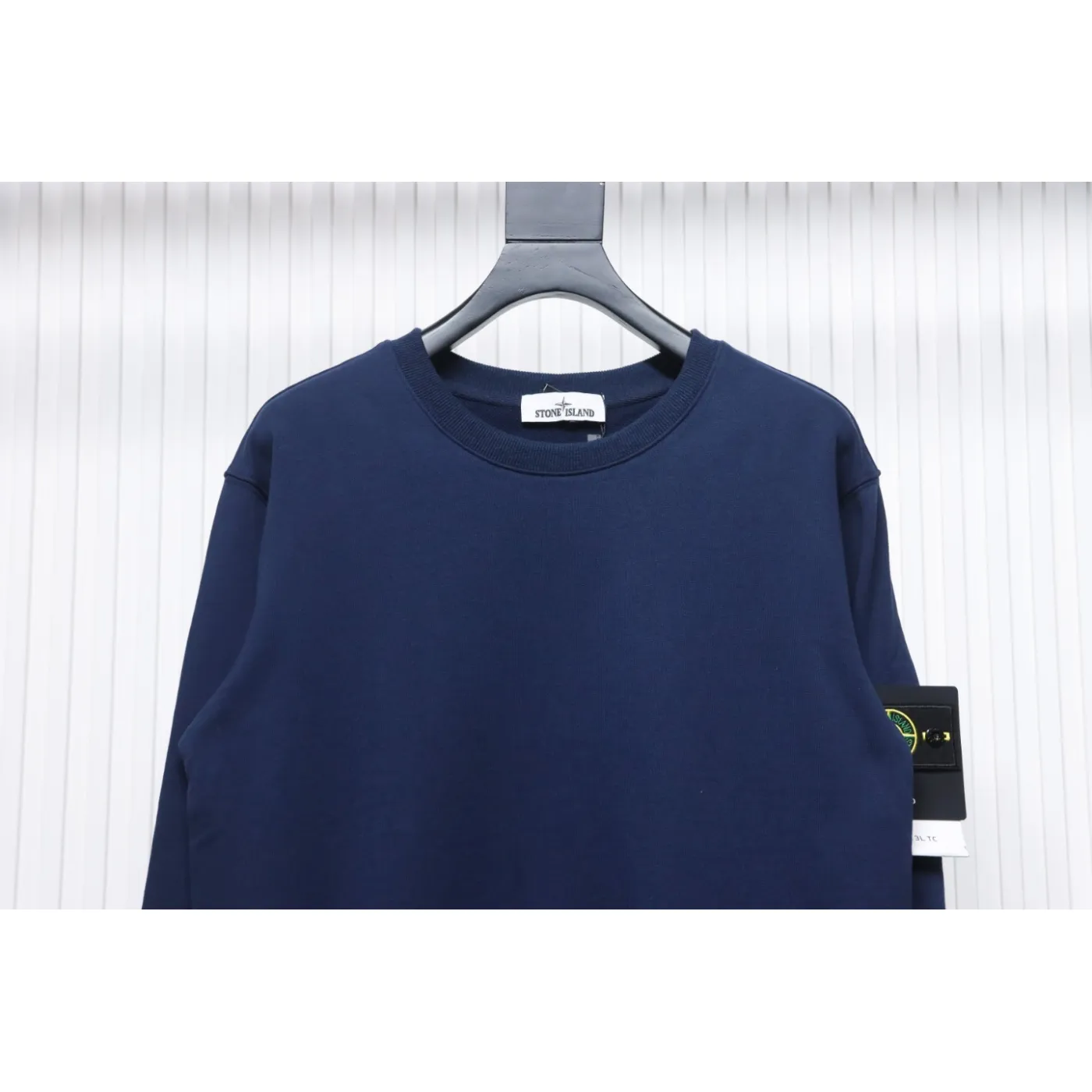 Stone Island Classic Logo Sleeve Patch Crewneck Dark Blue