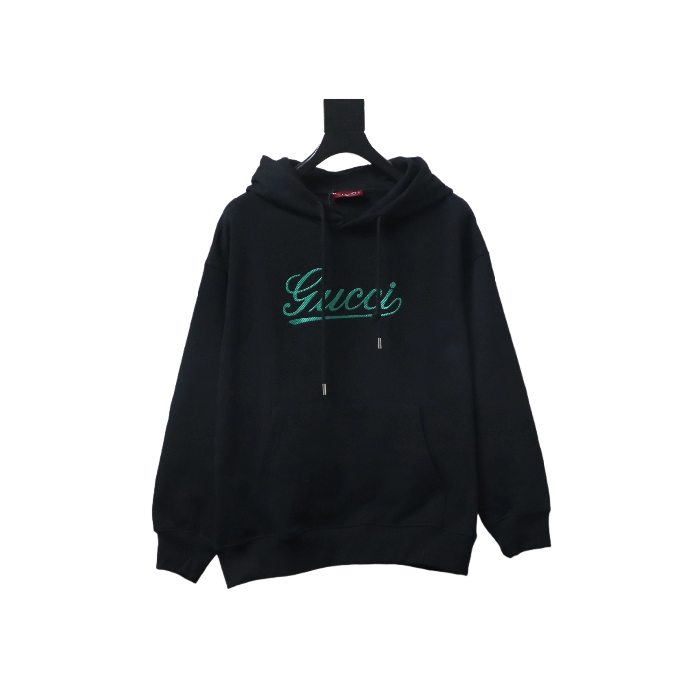 Gucci Musical Note Signature Logo Letter Embroidered Hoodie Black