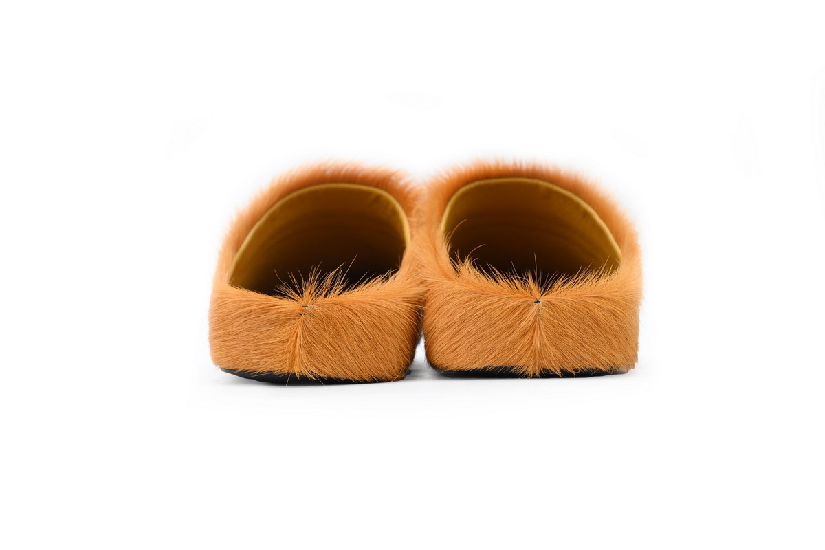 Marni Loafers Long-hair Calfskin Fussbett Yellowish Brown Slippers