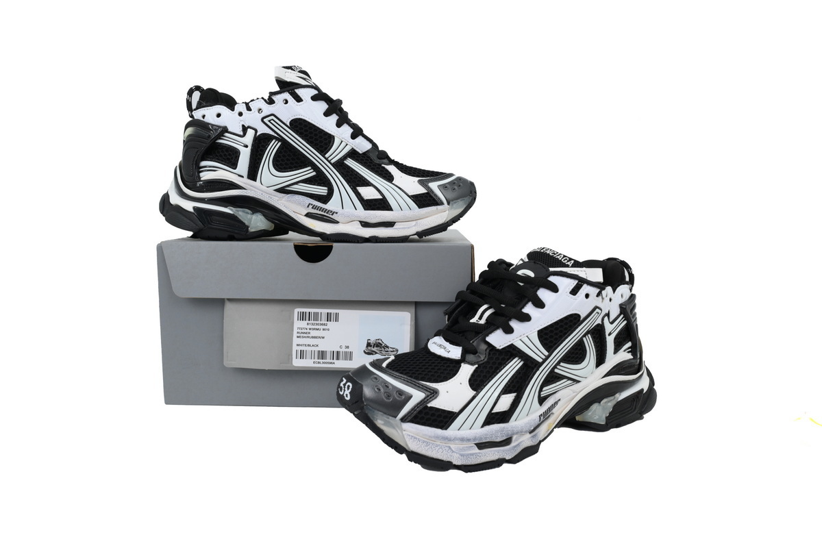 Balenciaga Runner Sneaker White Black 772774 W3RMU 9010